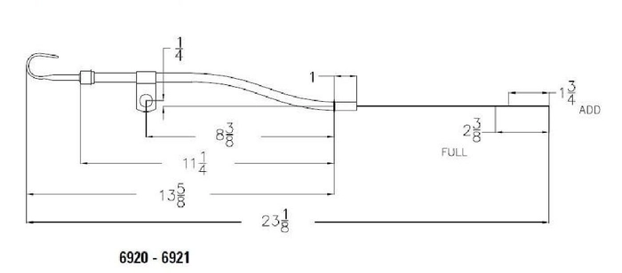 Peilepinne ford smb 260/289/302