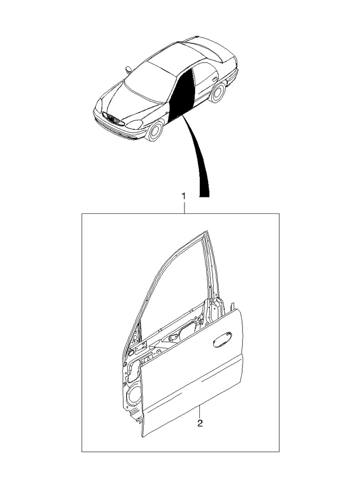Front door panel, rh